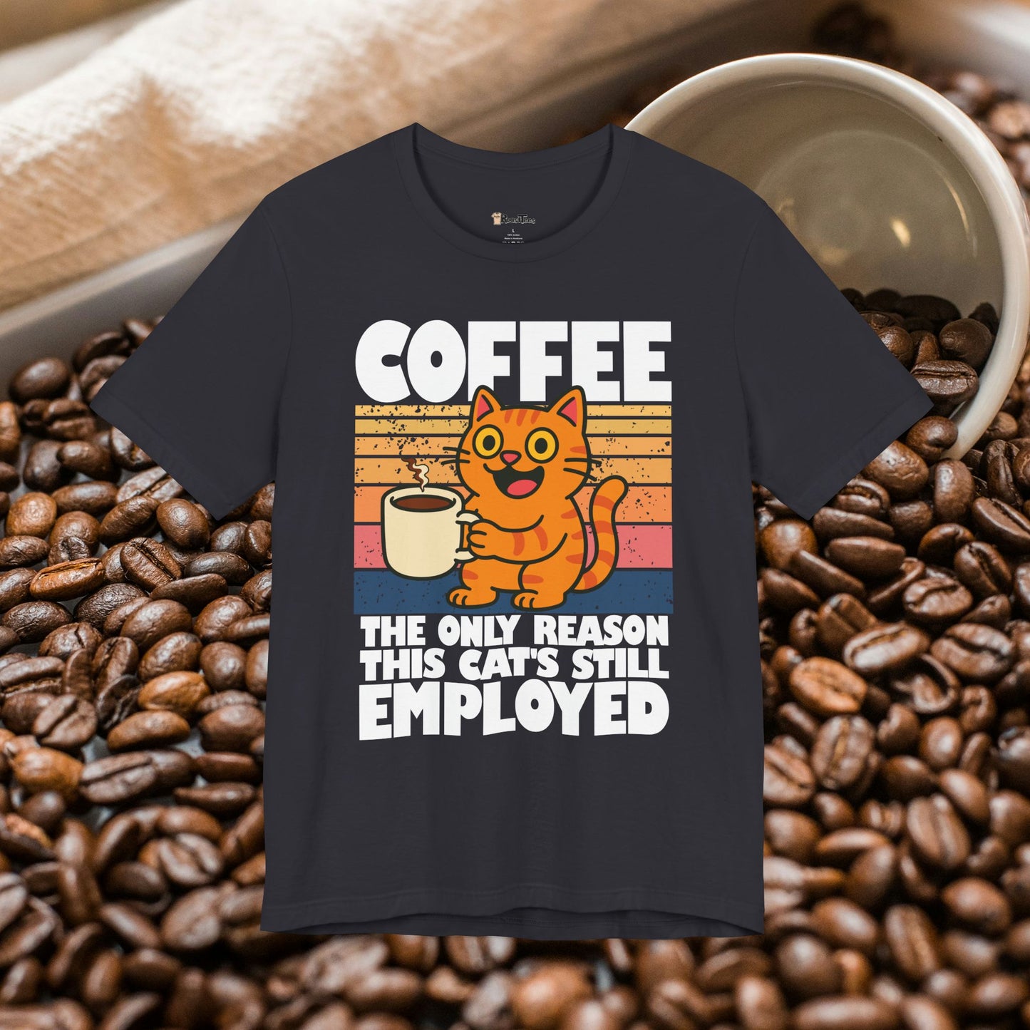 Adorable Employed by Coffee Cat T-Shirt