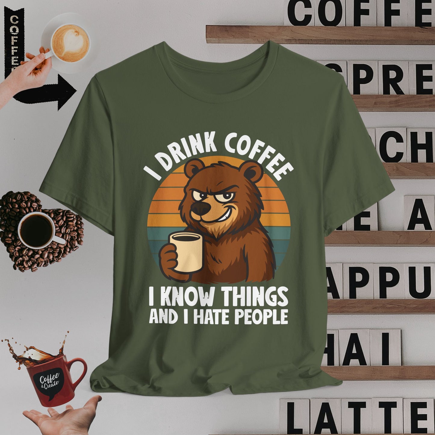 Caffeinated Grizzly Bear T-Shirt