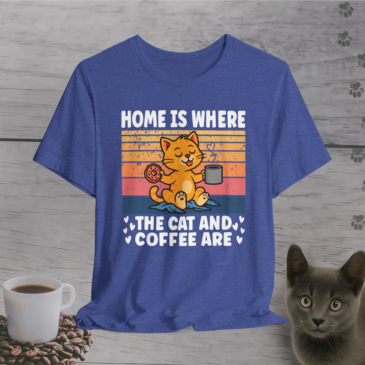 Home with Cat and Coffee T-Shirt