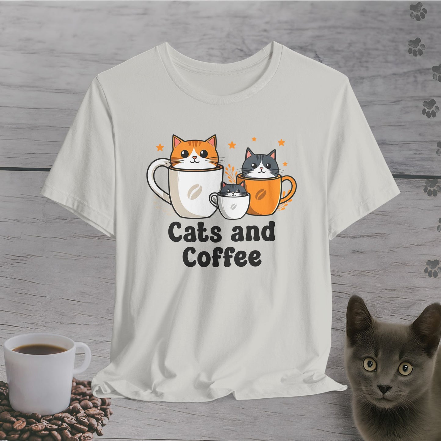 Funny Cats and Coffee T-Shirt