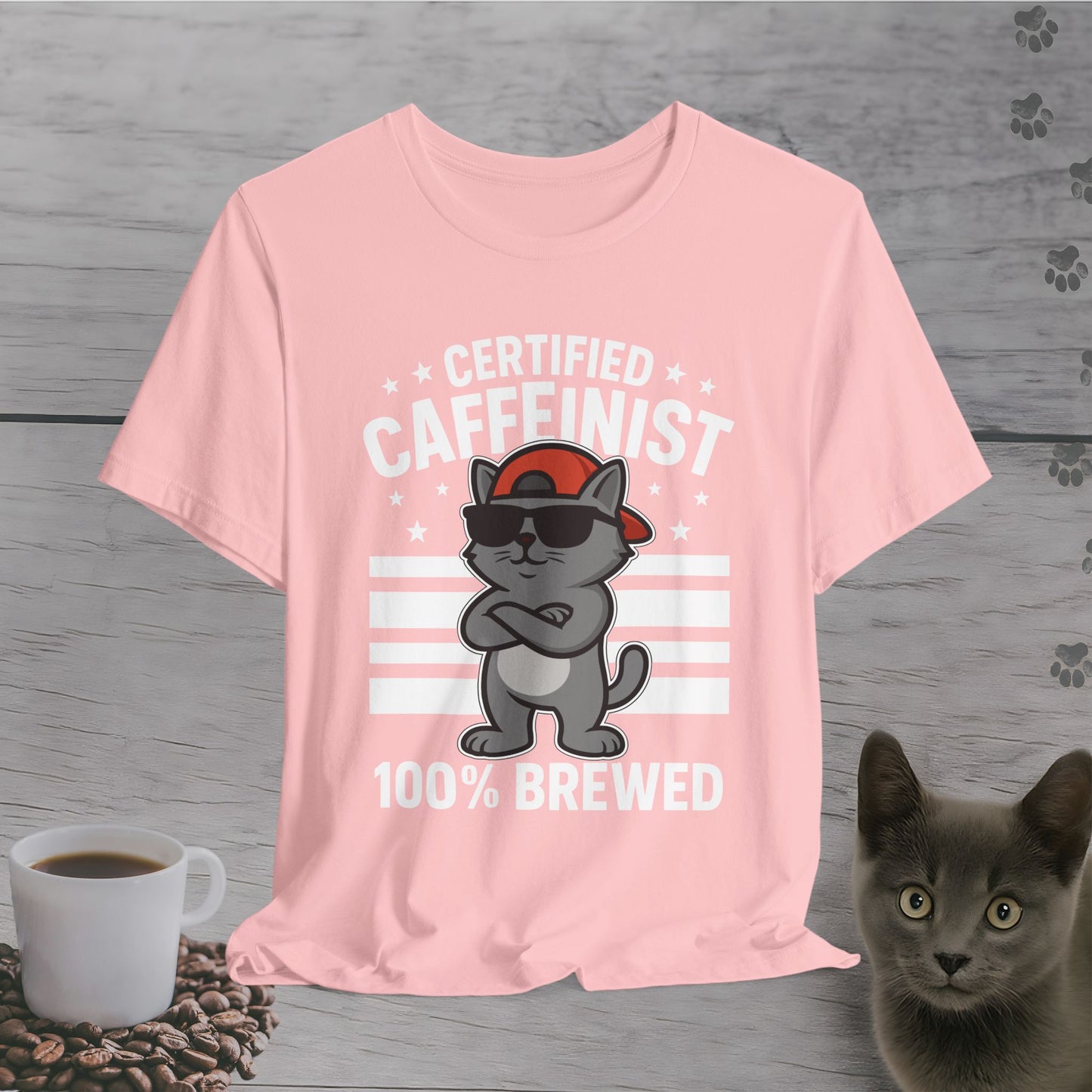 Certified Caffeinist Cat T-Shirt