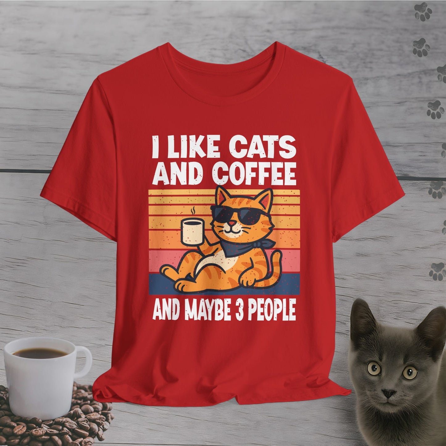 Cool Cat Coffee Mood T-Shirt