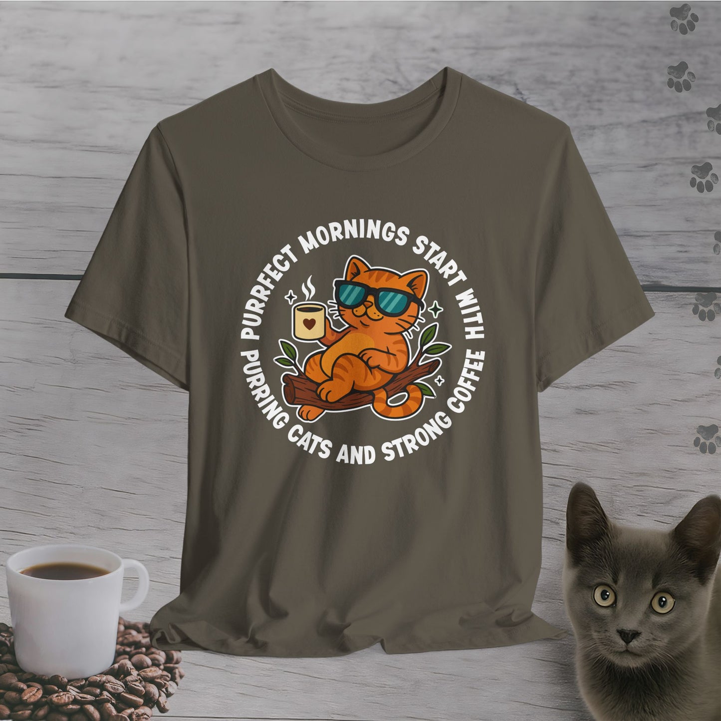 Purrfect Morning Cat T-Shirt