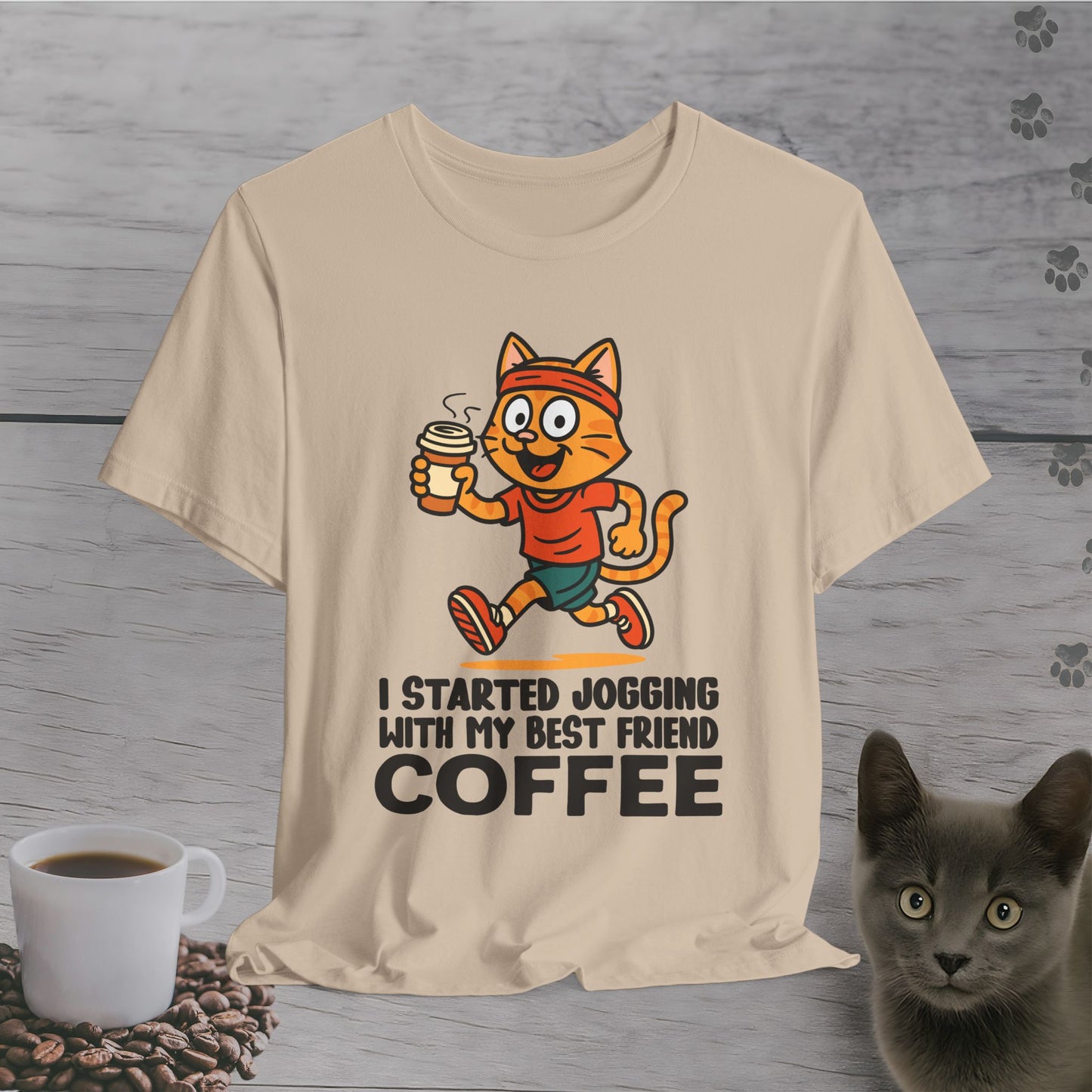 Running with My Coffee Cat T-Shirt