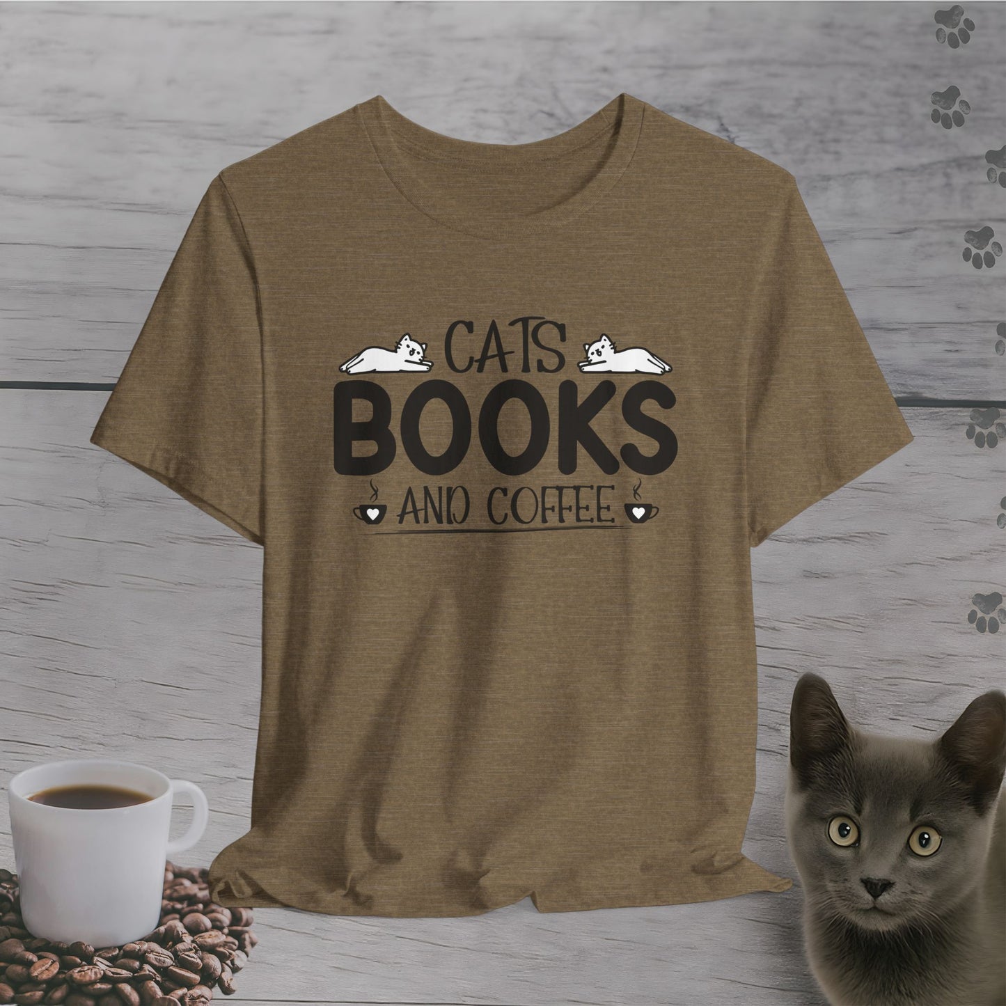 Cats, Books and Coffee T-Shirt