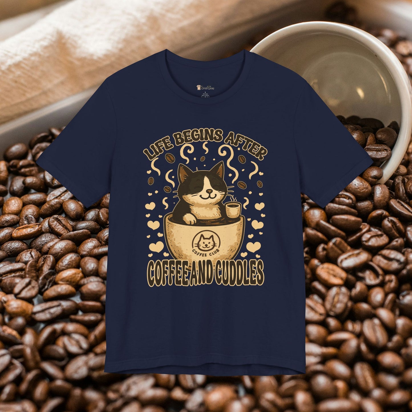 Coffee and Cuddles Cat T-Shirt