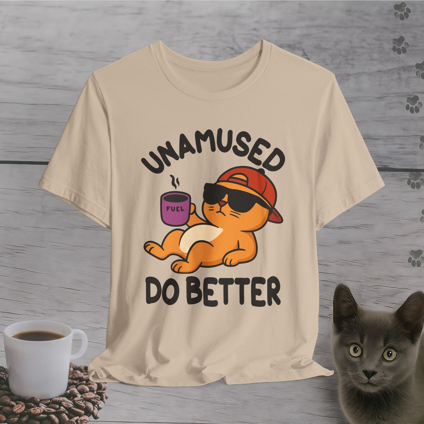 Unamused Coffee Cat T-Shirt
