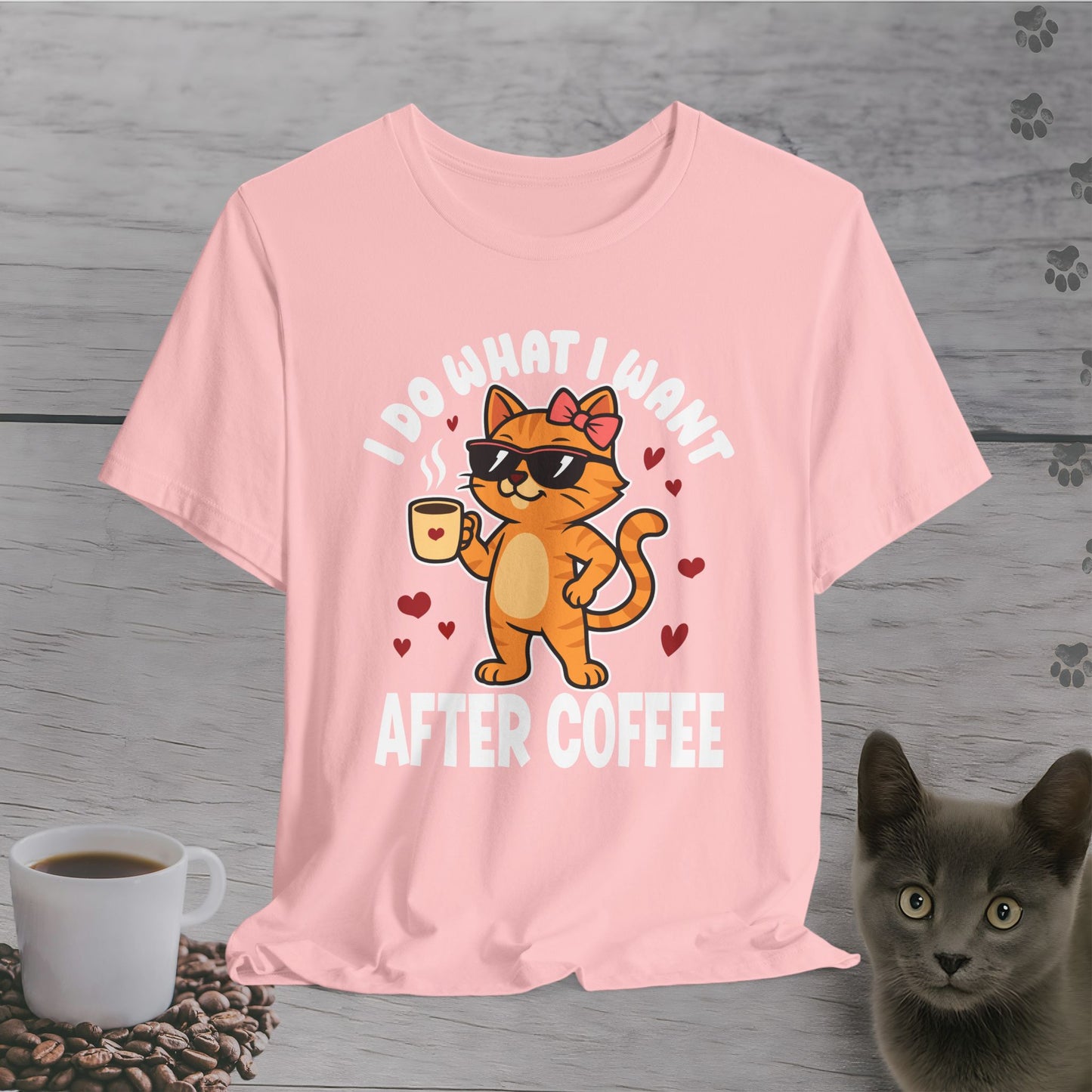 Attitude After Coffee Cat T-Shirt