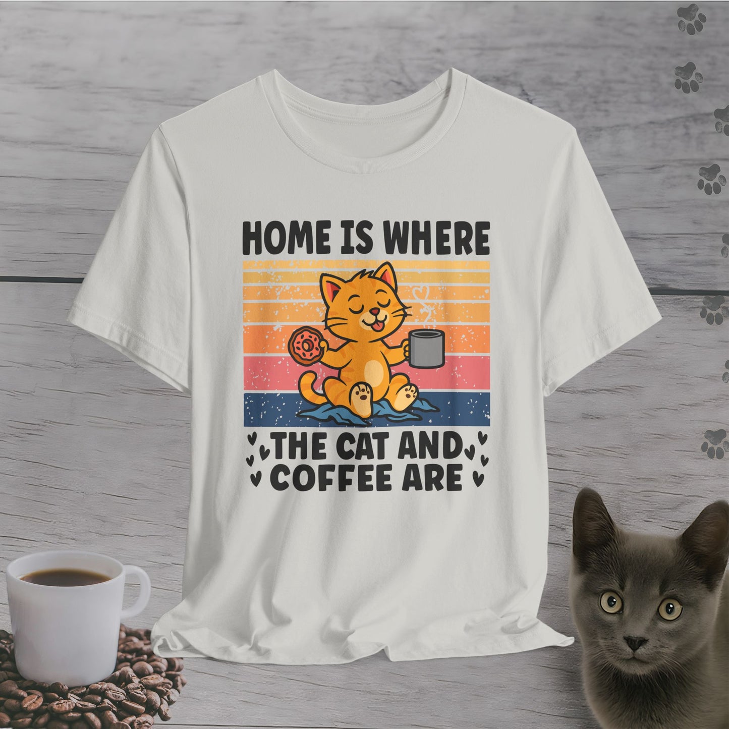 Home with Cat and Coffee T-Shirt