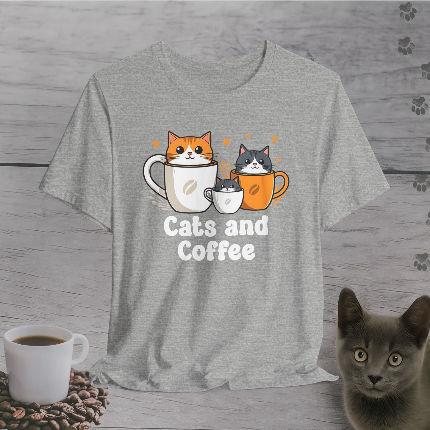 Funny Cats and Coffee T-Shirt