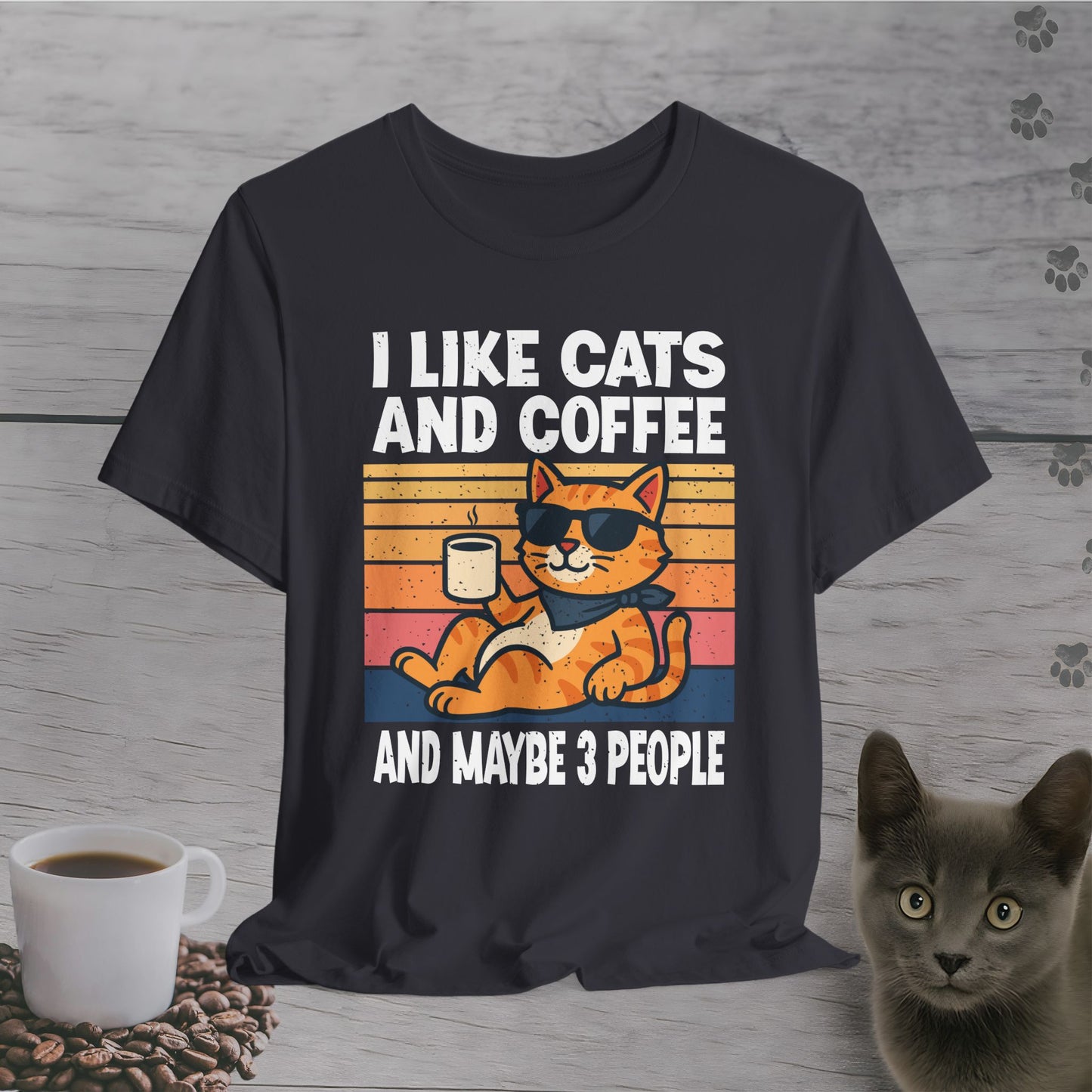 Cool Cat Coffee Mood T-Shirt