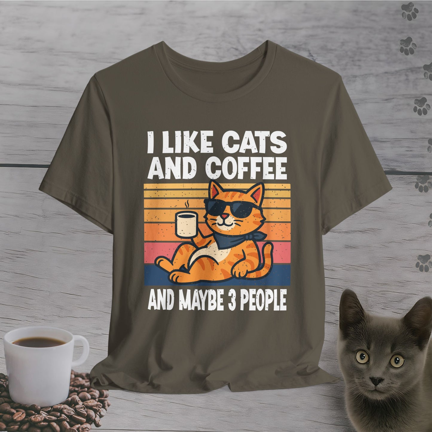Cool Cat Coffee Mood T-Shirt
