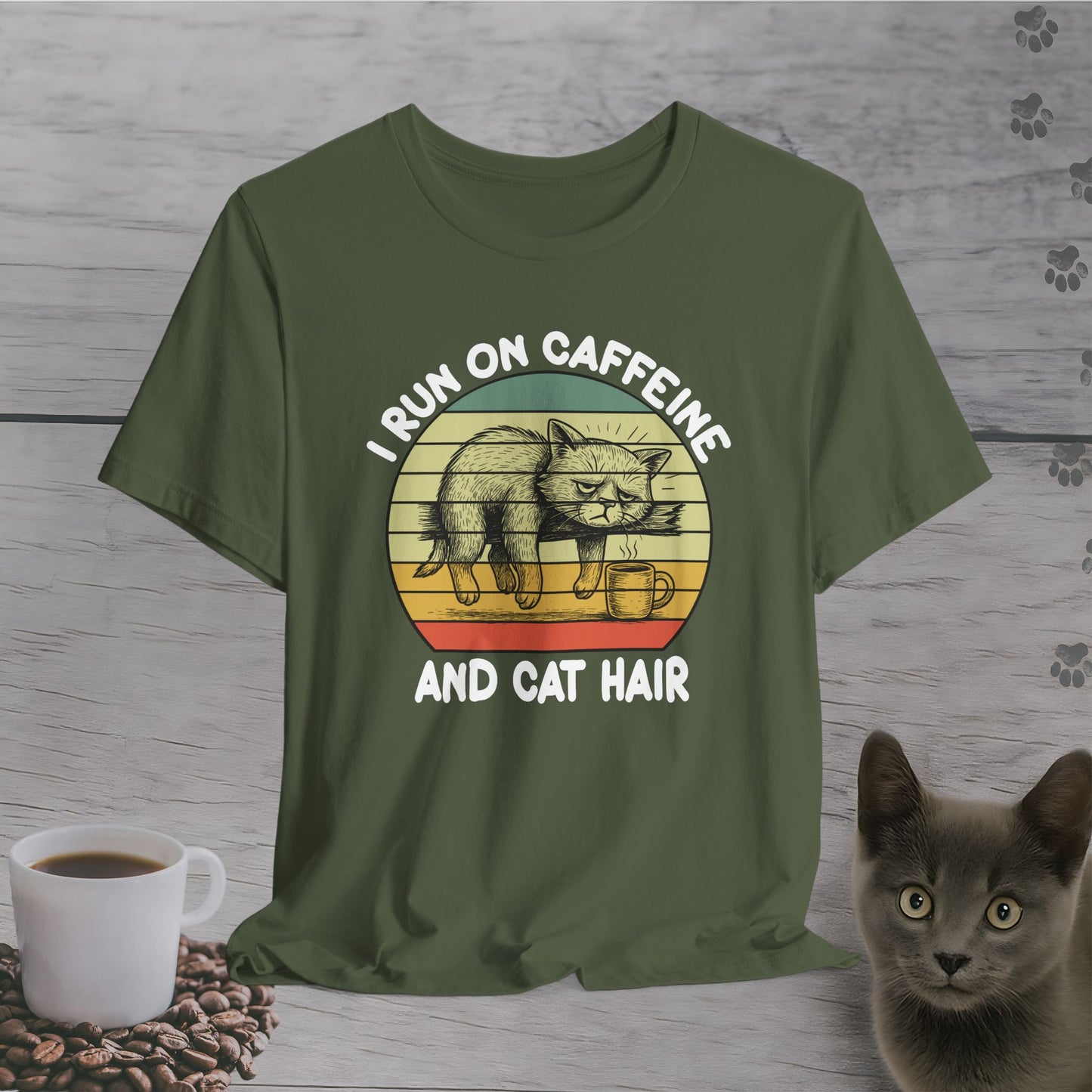 Messy But Caffeinated Cat T-Shirt