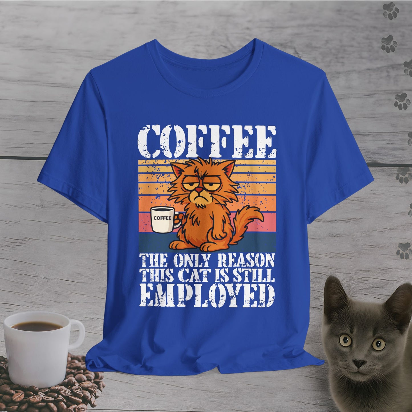 Adorable Employed by Coffee Cat T-Shirt