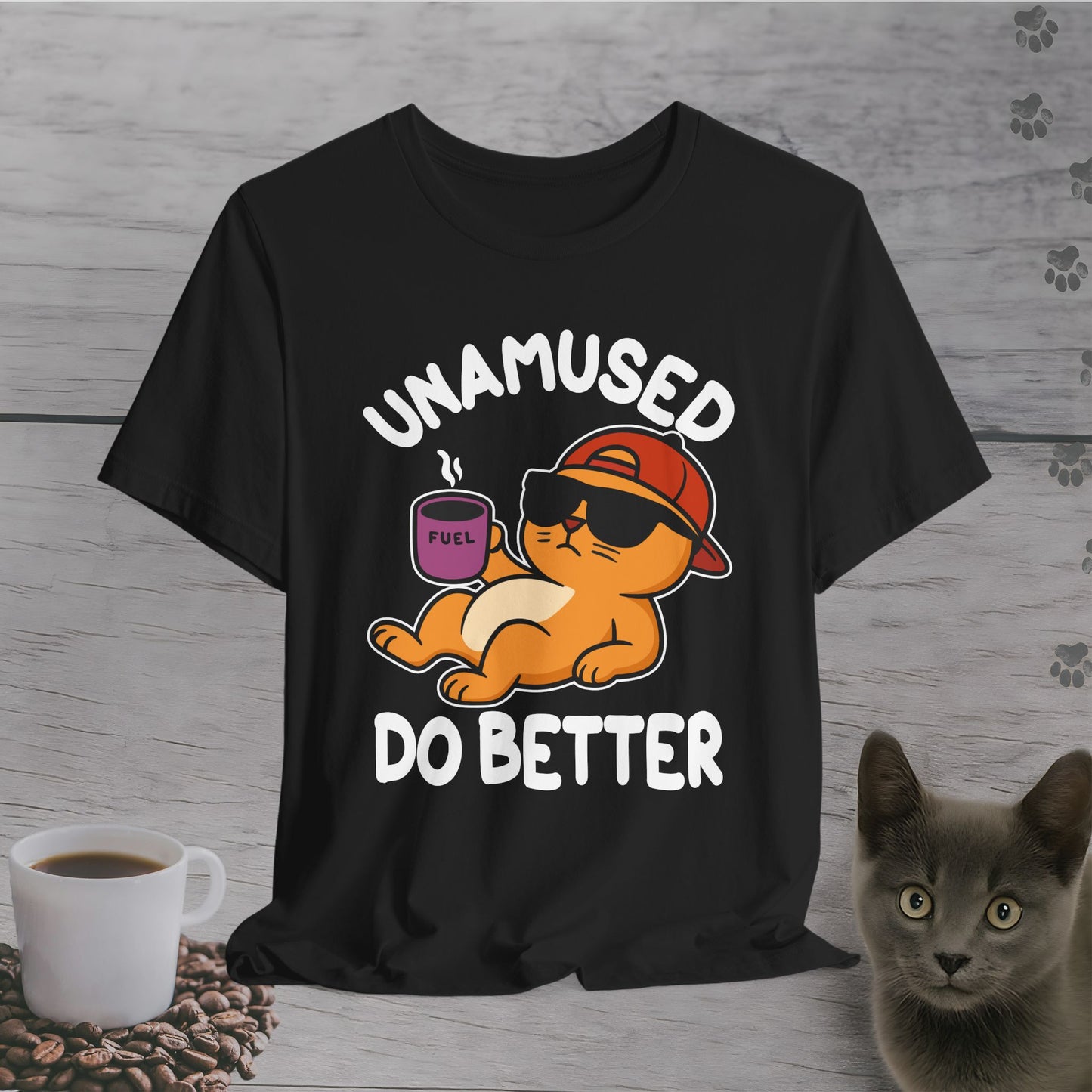 Unamused Coffee Cat T-Shirt
