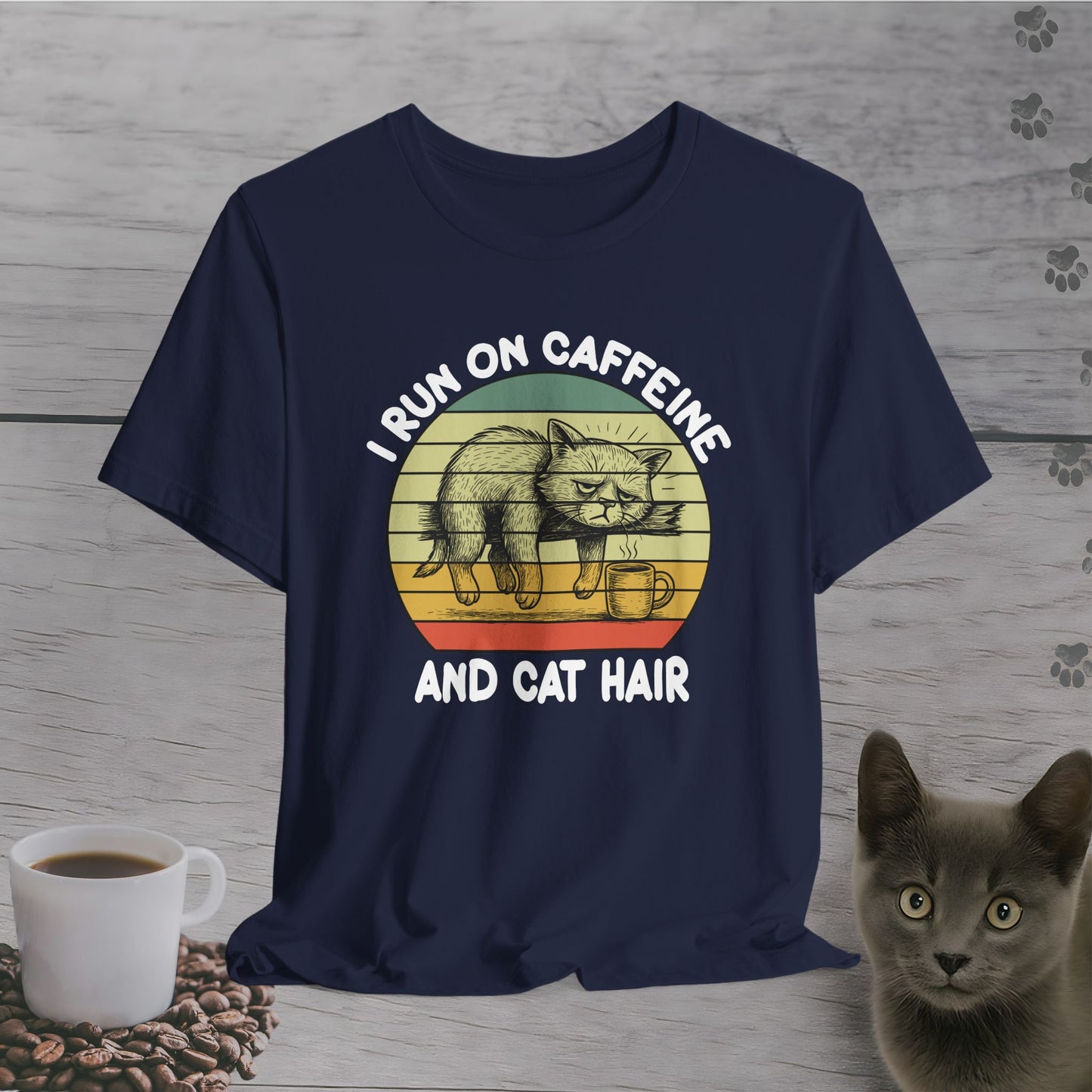 Messy But Caffeinated Cat T-Shirt