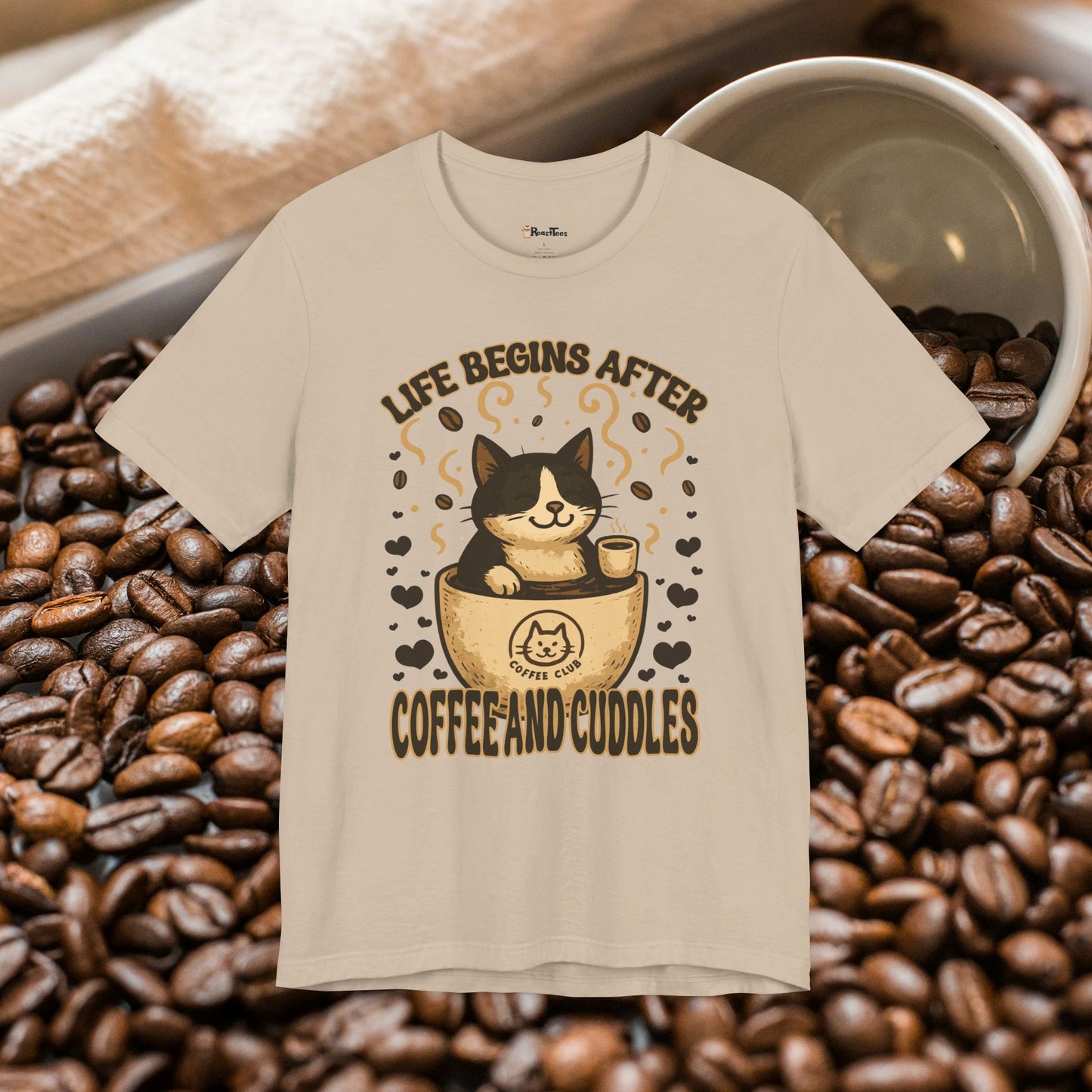 Coffee and Cuddles Cat T-Shirt