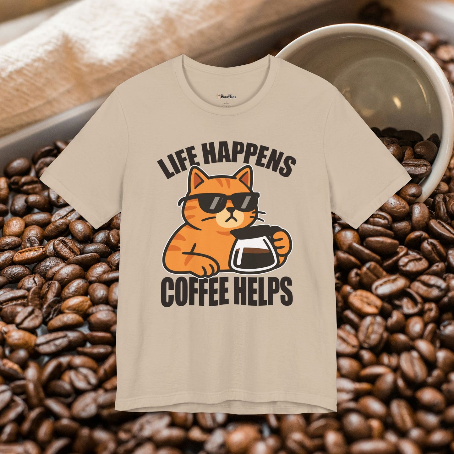 Life Happens Coffee Cat T-Shirt