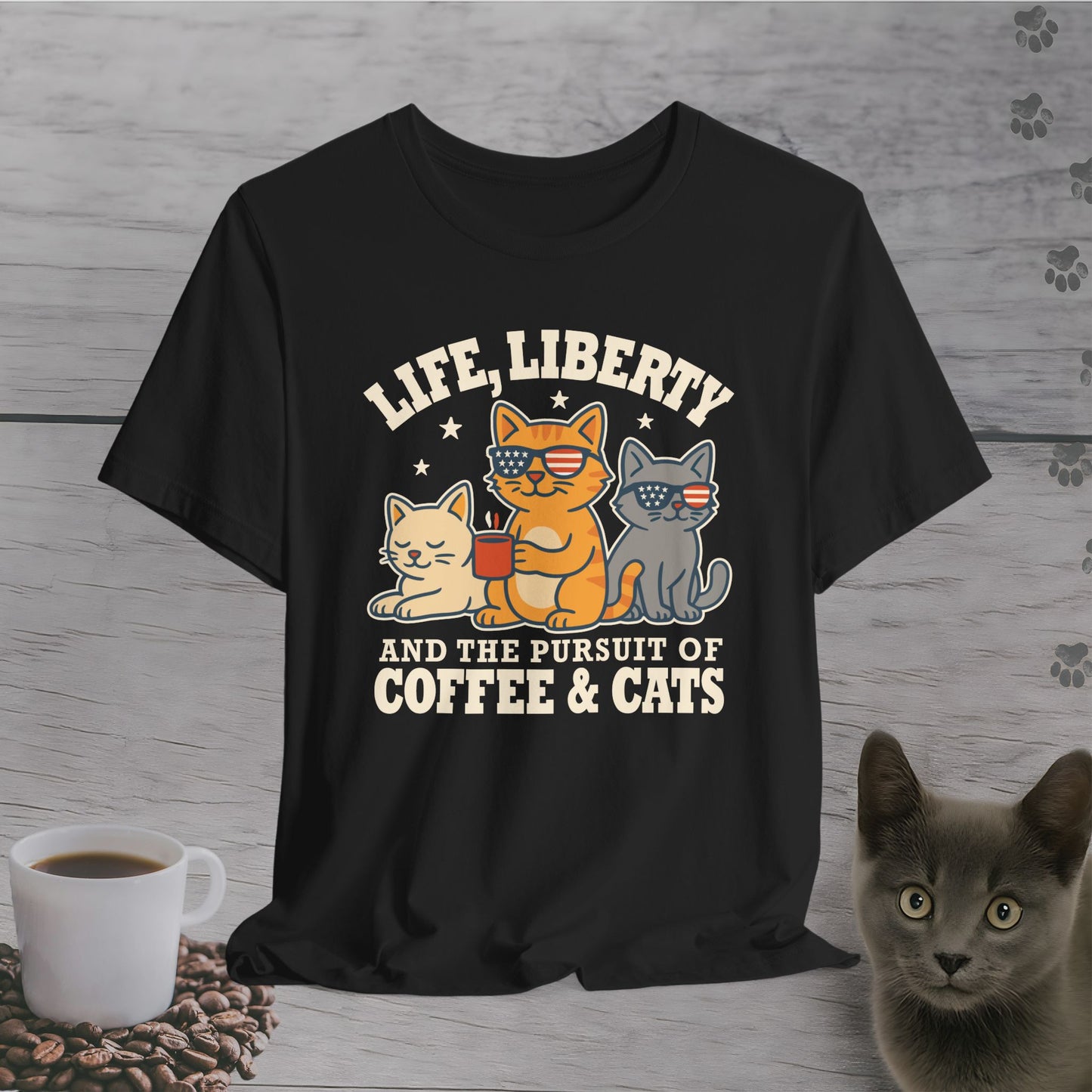 Freedom, Coffee & Cats T-Shirt