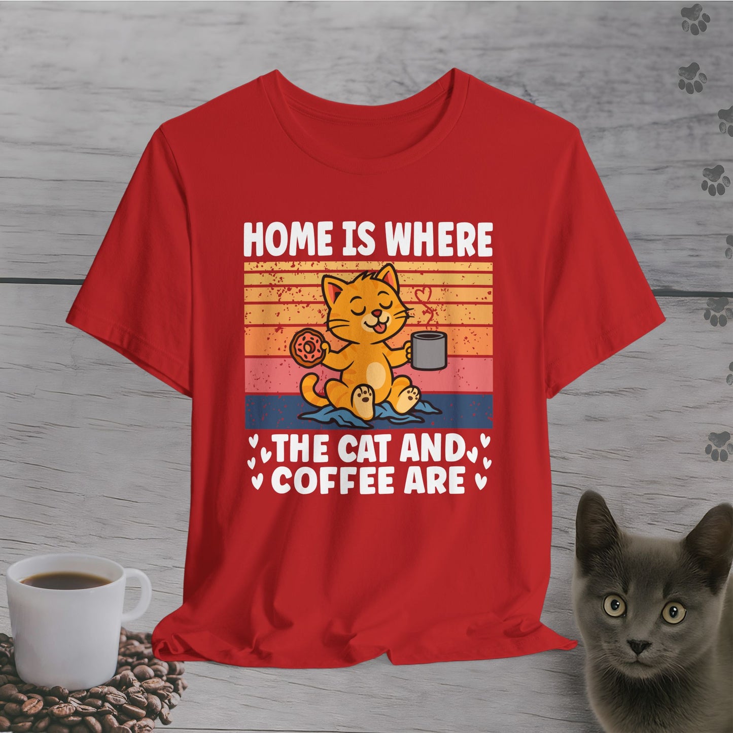 Home with Cat and Coffee T-Shirt