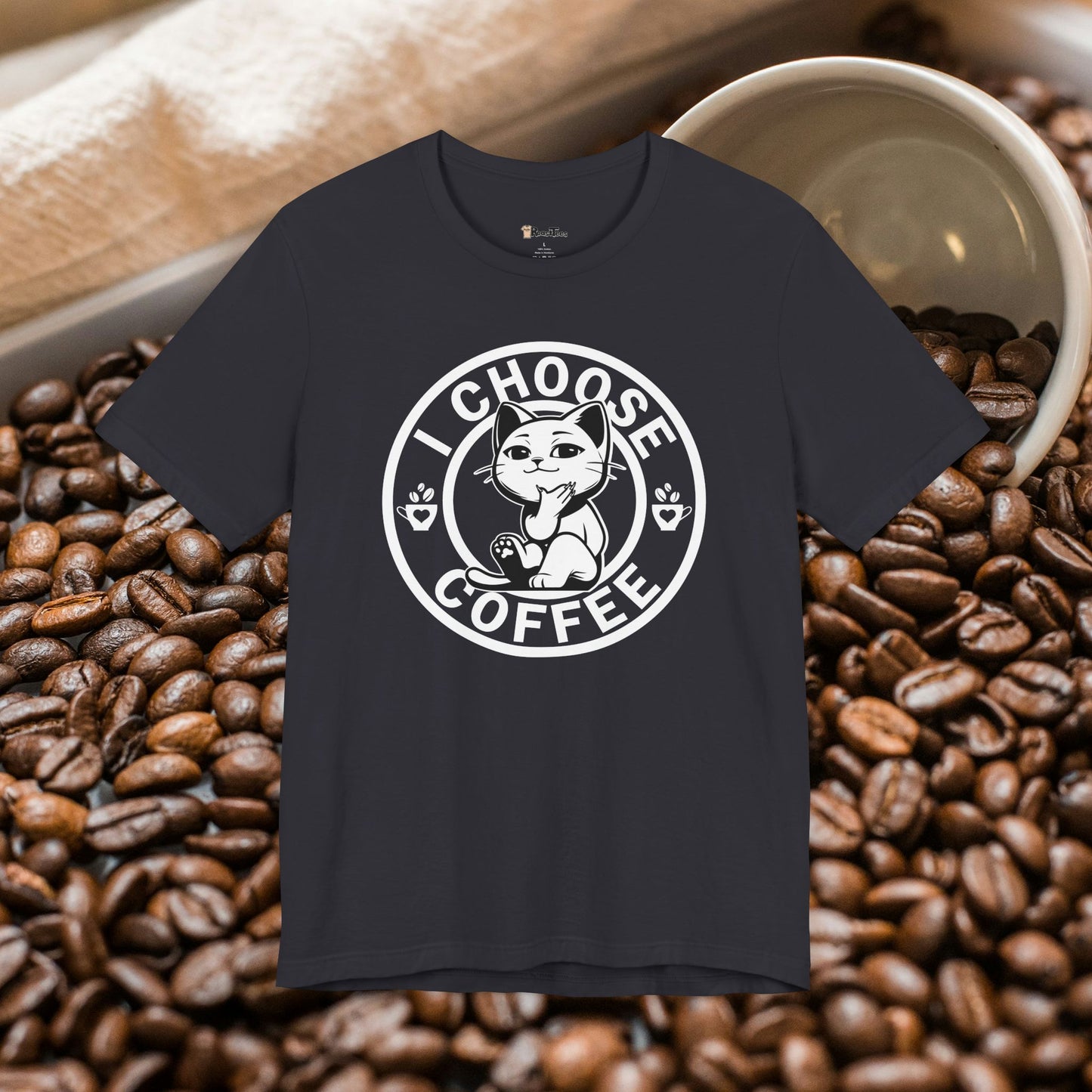 Wise Cat Chooses Coffee T-Shirt