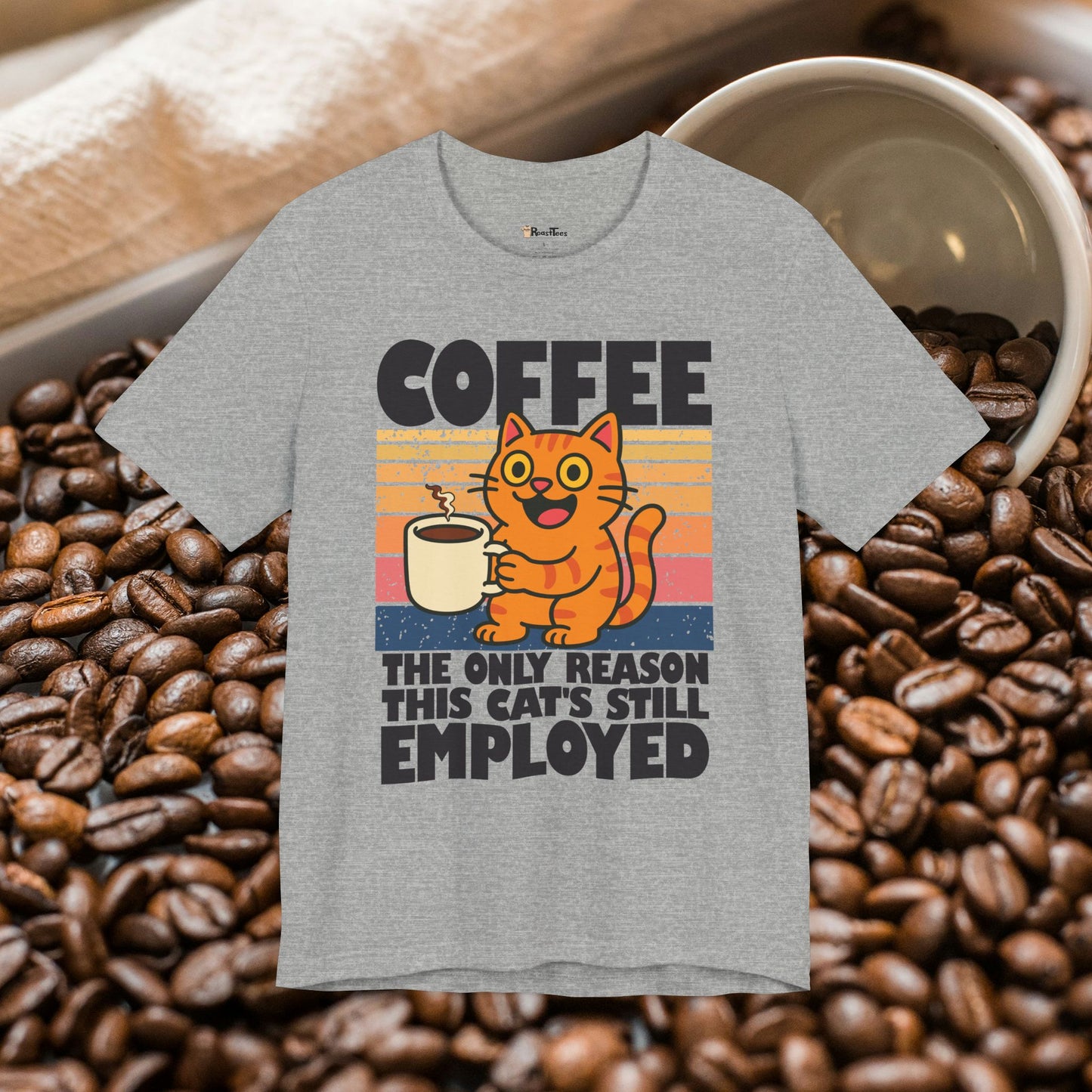 Adorable Employed by Coffee Cat T-Shirt