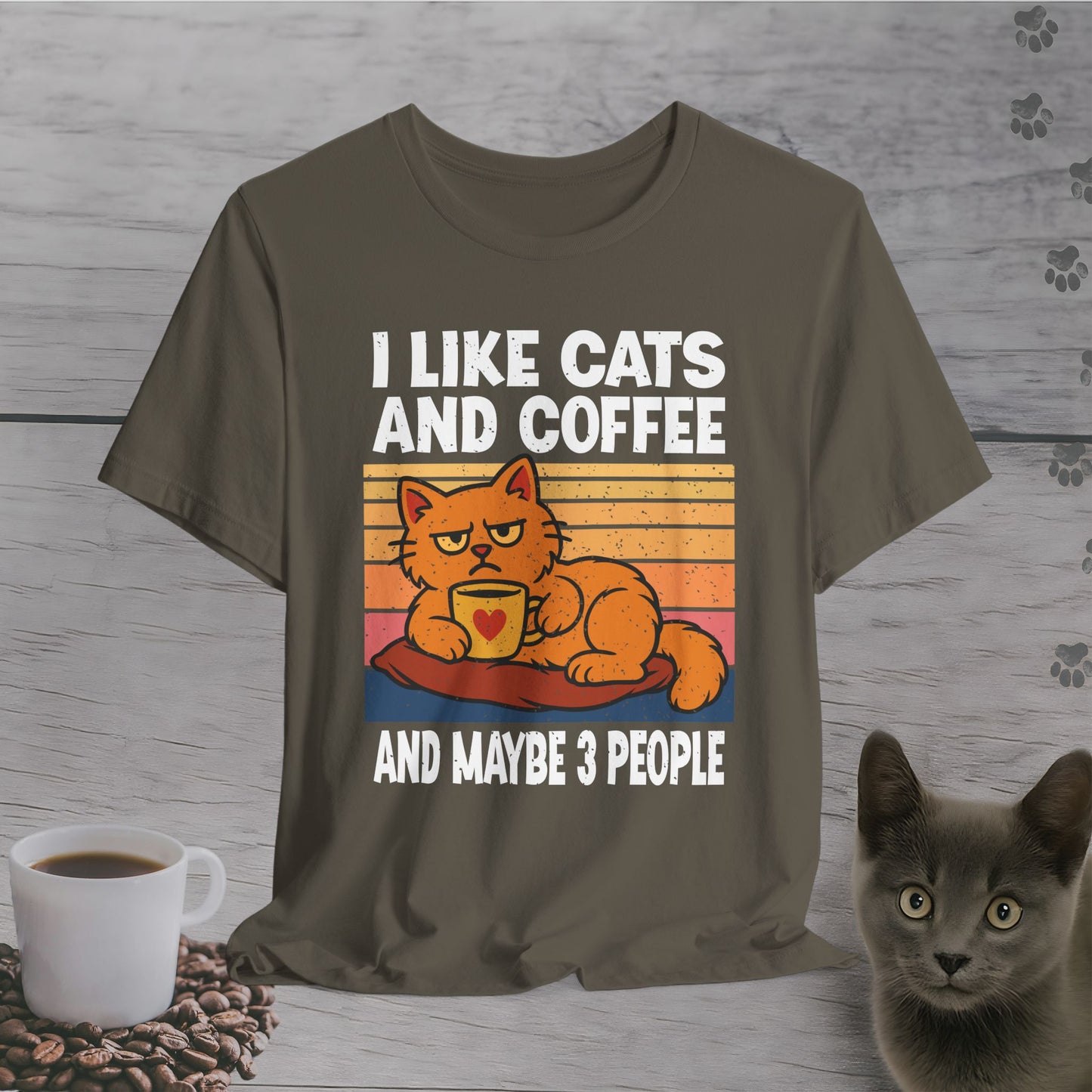 Cats, Coffee, and Select Humans T-Shirt