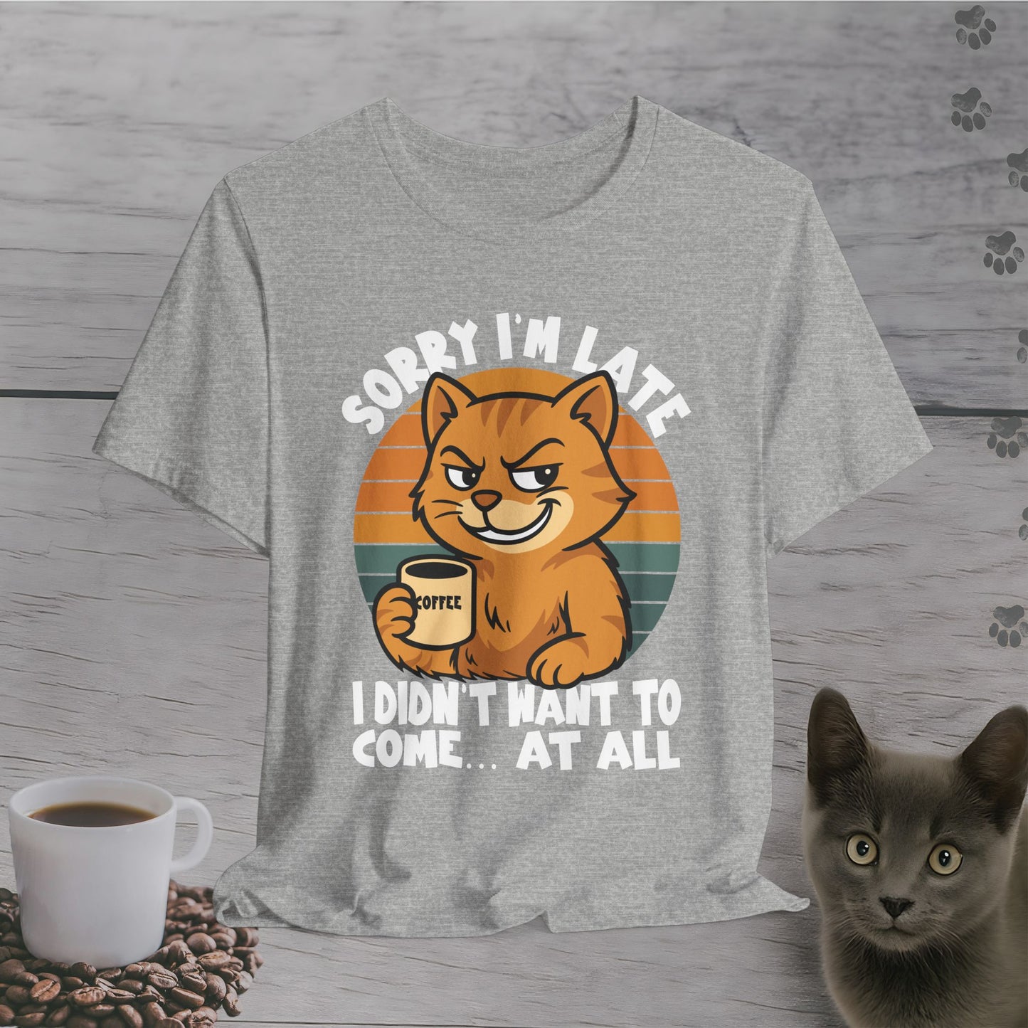 Caffeinated Unwilling Cat T-Shirt