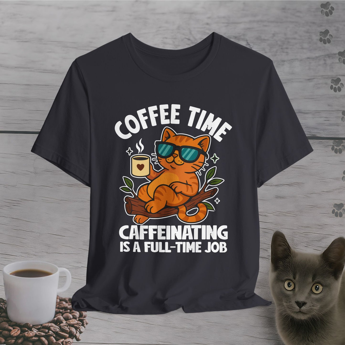 Caffeinating Cat Time T-Shirt