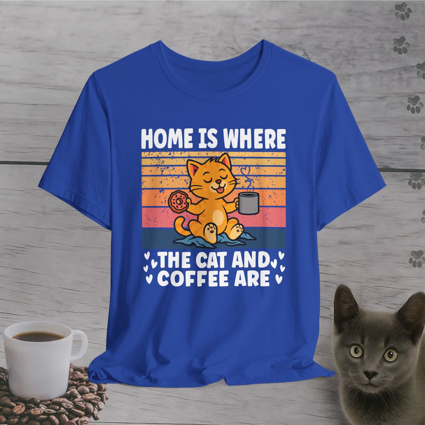 Home with Cat and Coffee T-Shirt