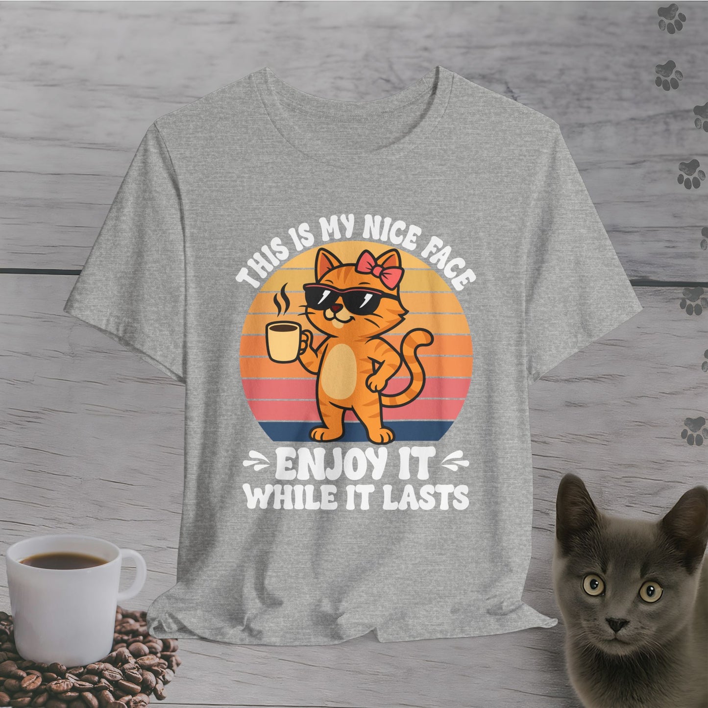 Coffee Cat Nice Face Warning T-Shirt