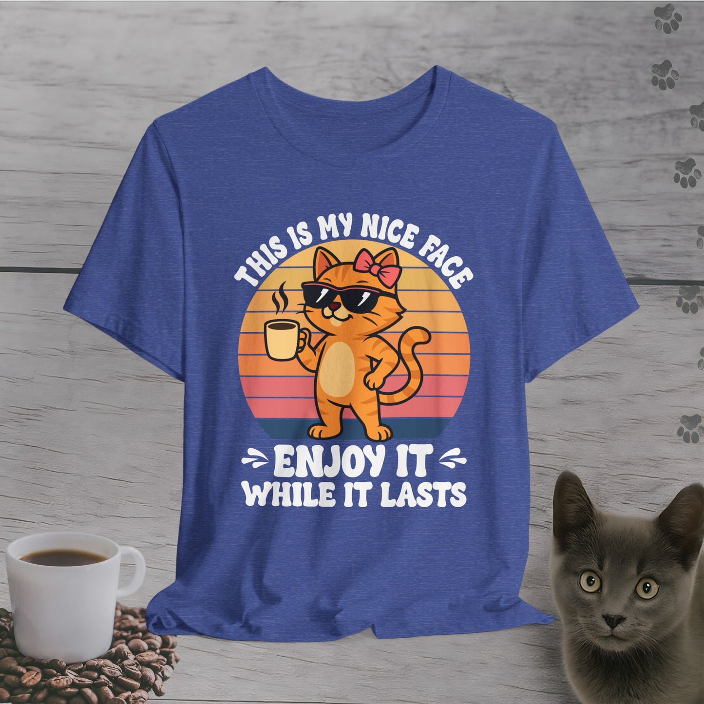 Coffee Cat Nice Face Warning T-Shirt