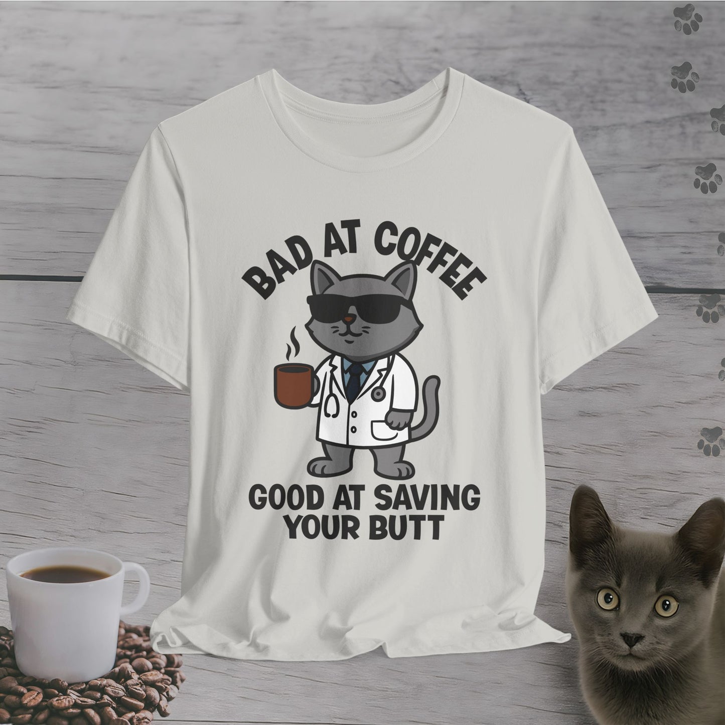 Butt-Saving Coffee Cat T-Shirt