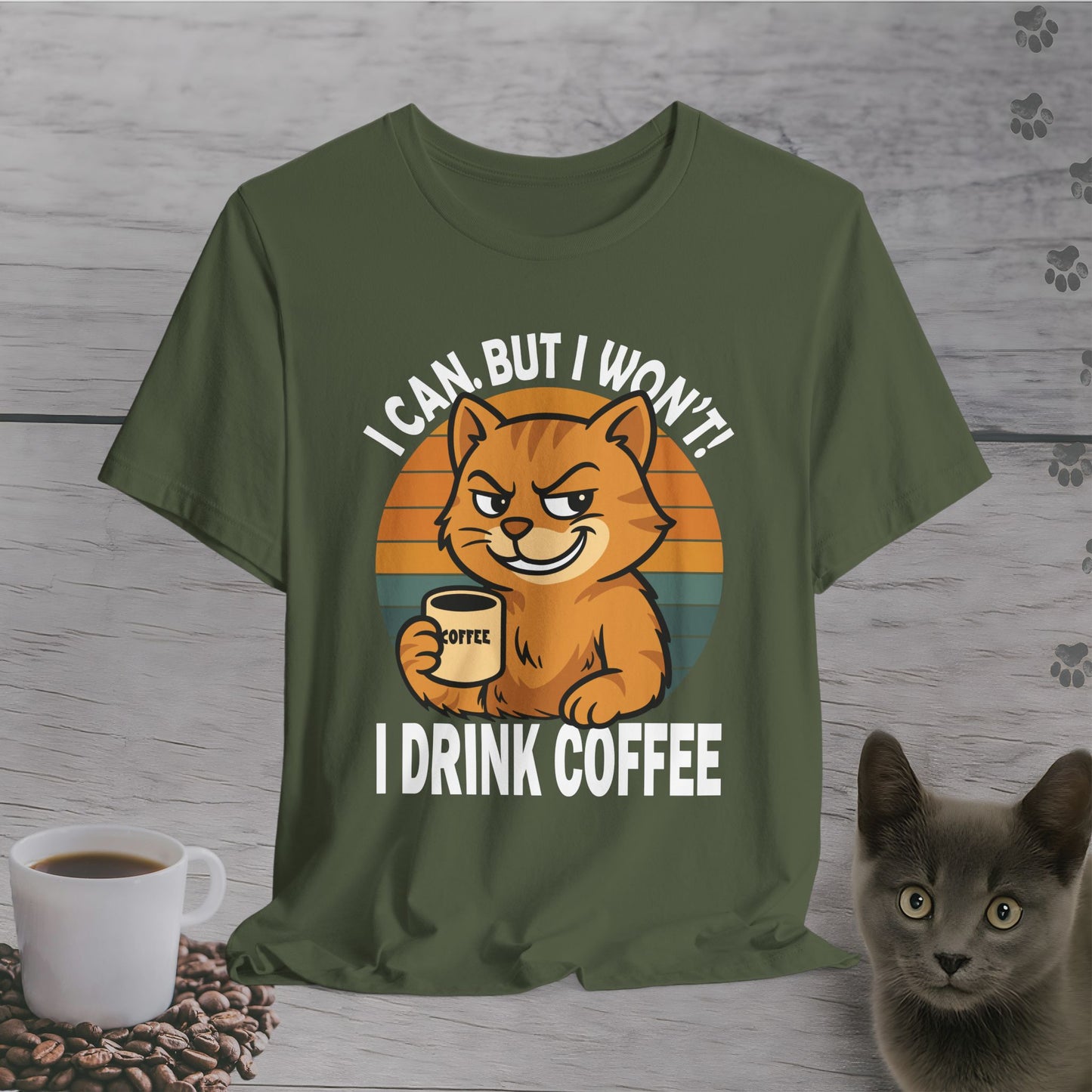 Caffeinated Defiance Cat T-Shirt
