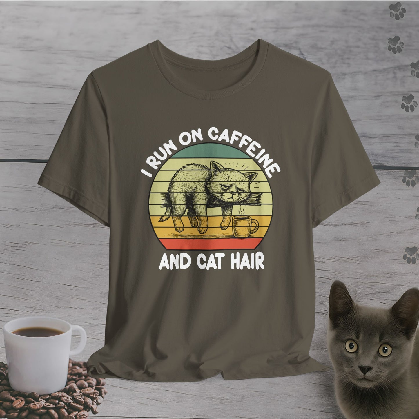 Messy But Caffeinated Cat T-Shirt