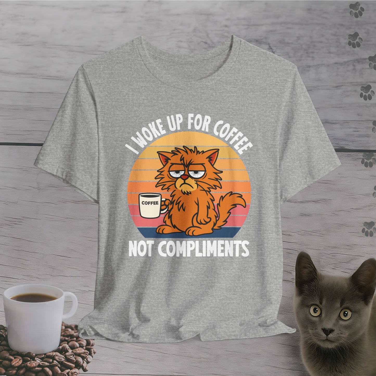Coffee Not Compliments Cat T-Shirt