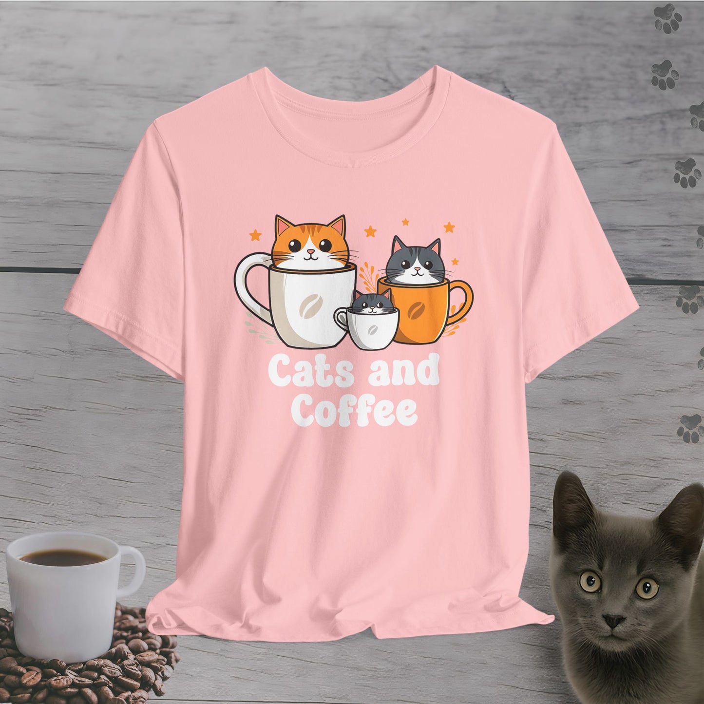 Funny Cats and Coffee T-Shirt
