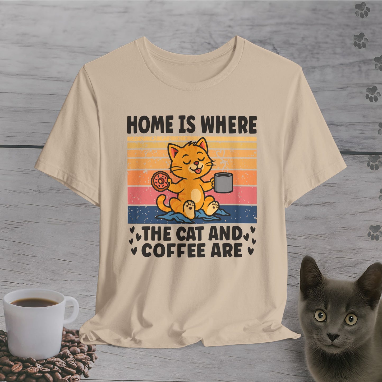 Home with Cat and Coffee T-Shirt