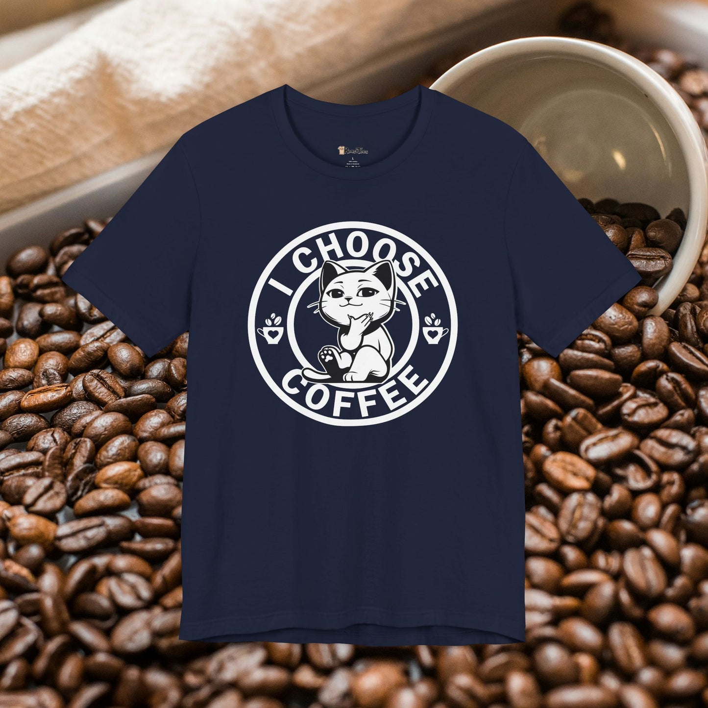 Wise Cat Chooses Coffee T-Shirt