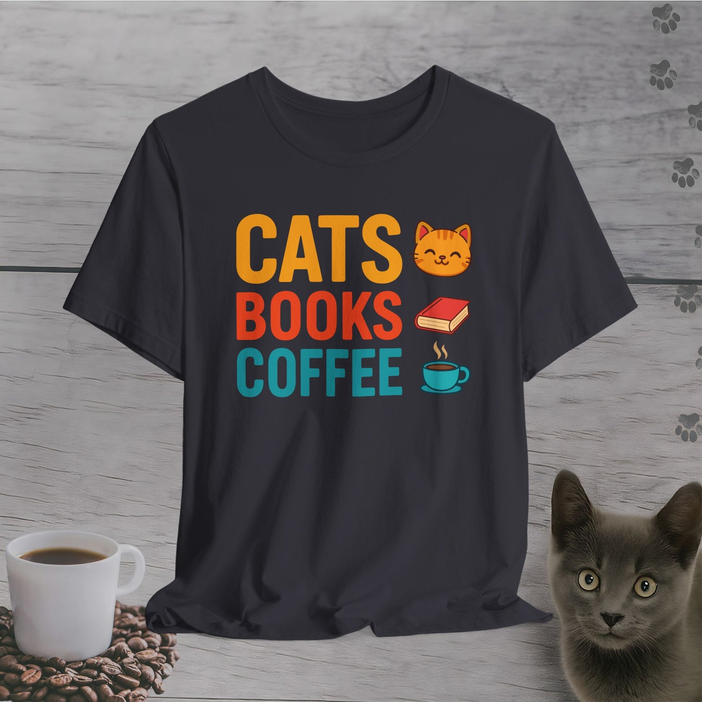 Cats, Books & Coffee T-Shirt