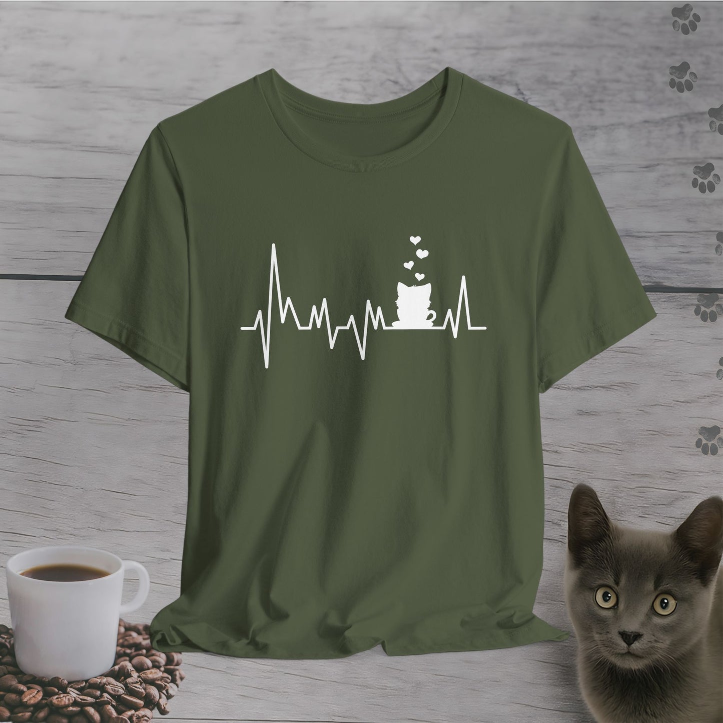 My Heart Beats for Coffee & Cats T-Shirt
