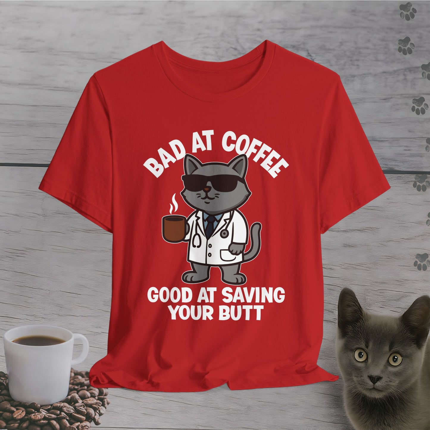 Butt-Saving Coffee Cat T-Shirt