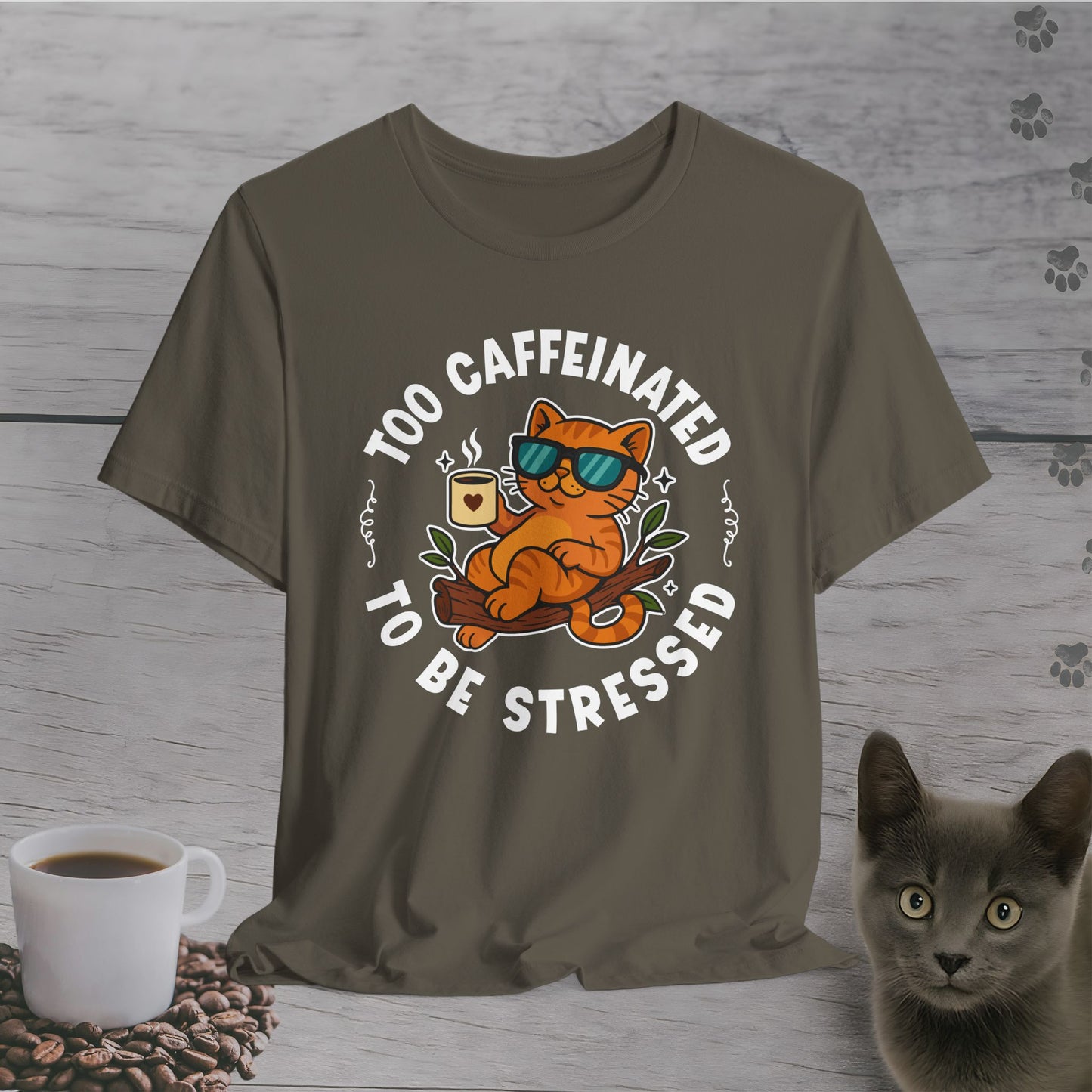 Too Caffeinated Cat T-Shirt