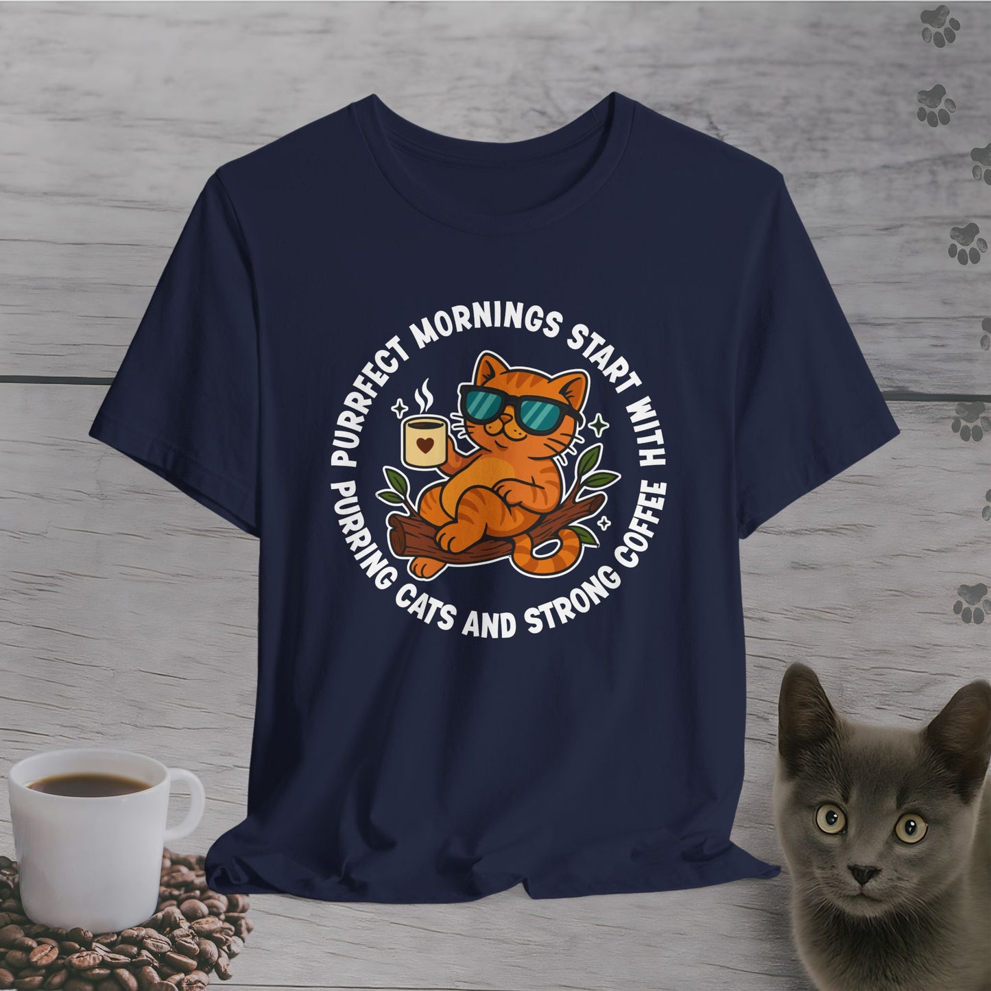 Purrfect Morning Cat T-Shirt