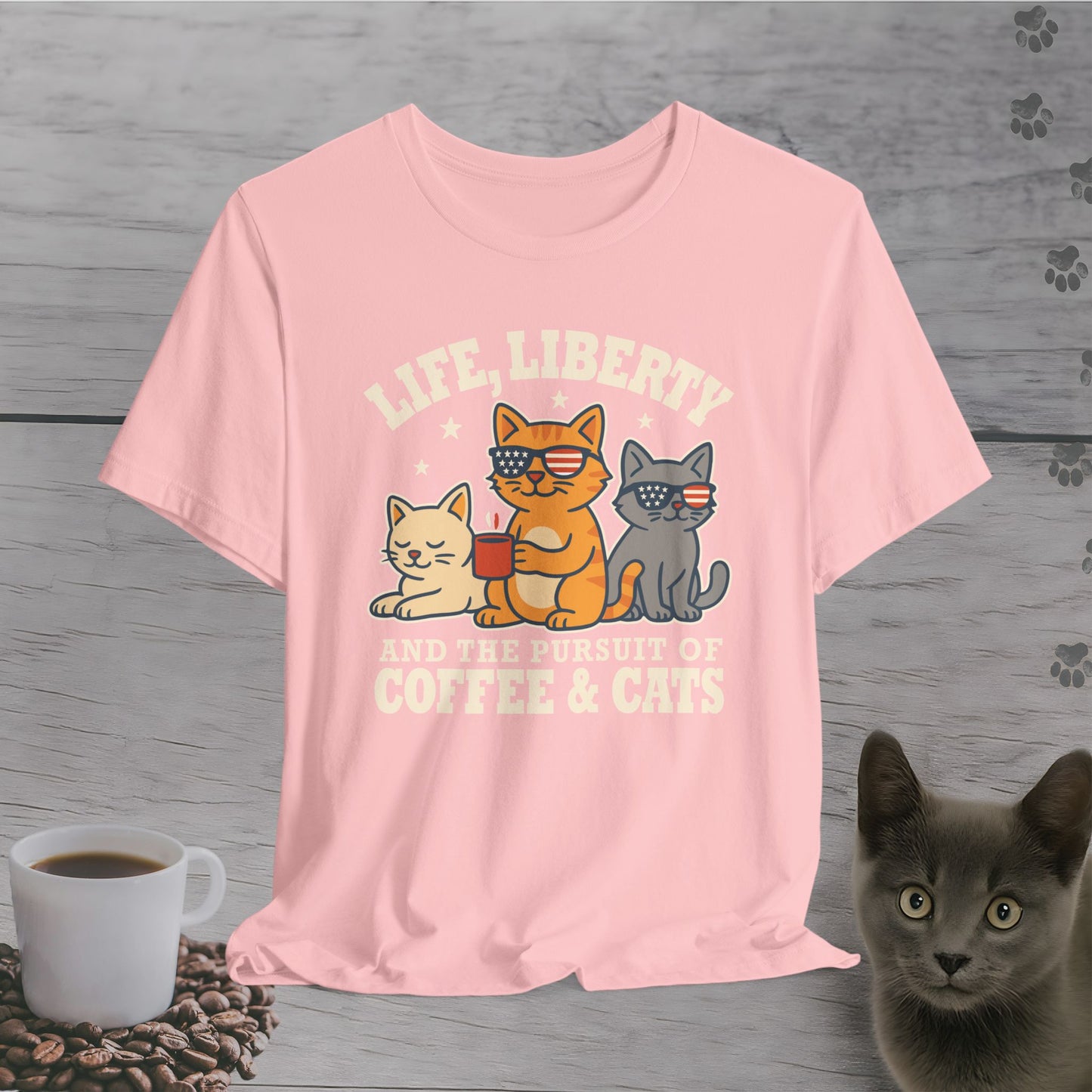 Freedom, Coffee & Cats T-Shirt