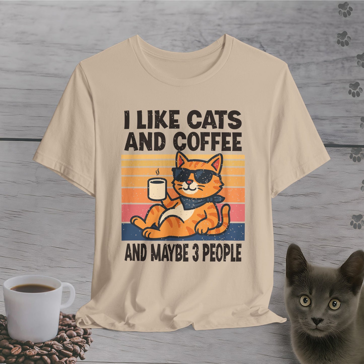 Cool Cat Coffee Mood T-Shirt