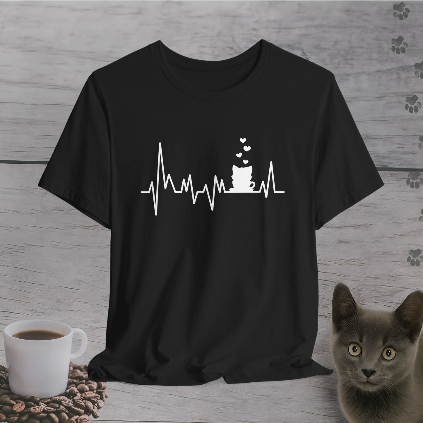 My Heart Beats for Coffee & Cats T-Shirt