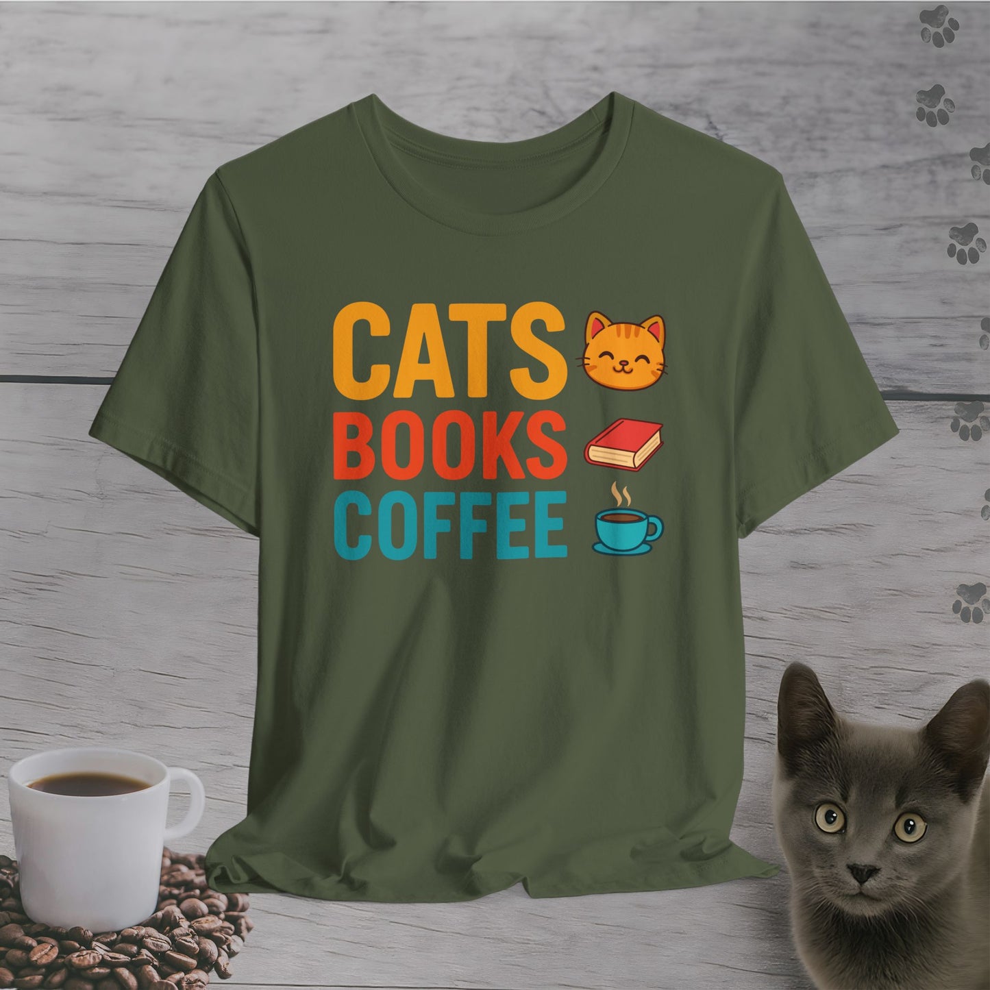 Cats, Books & Coffee T-Shirt