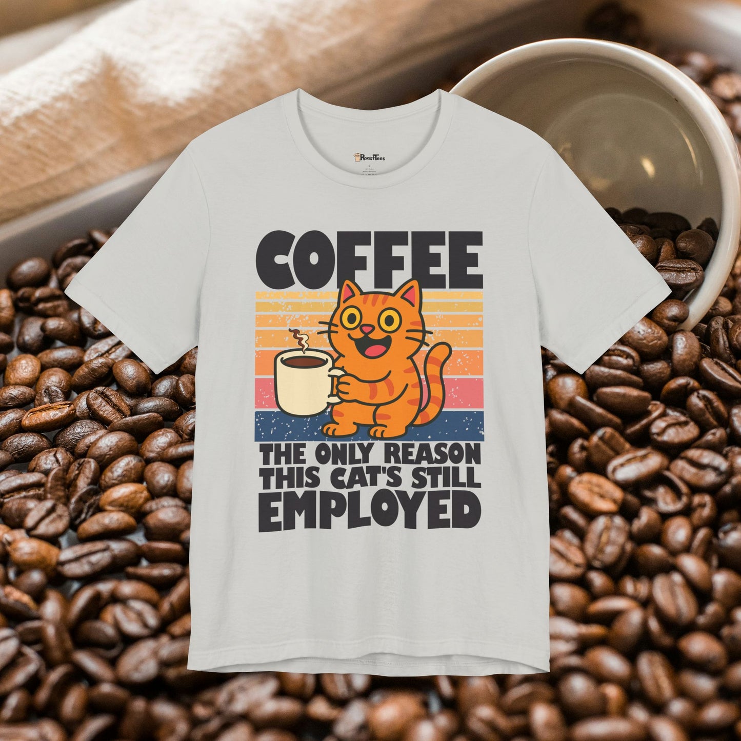 Adorable Employed by Coffee Cat T-Shirt