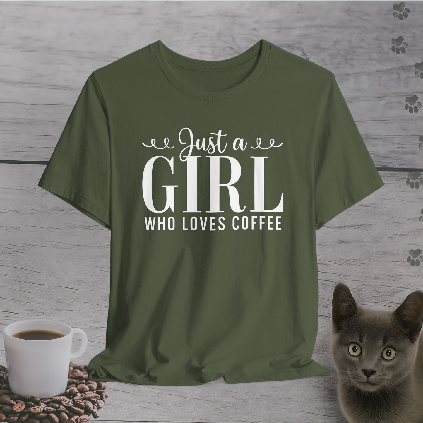Cute Just a Girl Who Loves Coffee T-Shirt